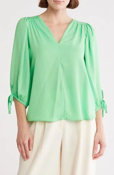 Renee C V-neck Tie Sleeve Top
