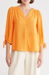 Renee C V-neck Tie Sleeve Top
