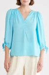 Renee C V-neck Tie Sleeve Top