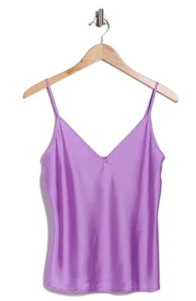 Renee C V-neck Satin Camisole In Purple