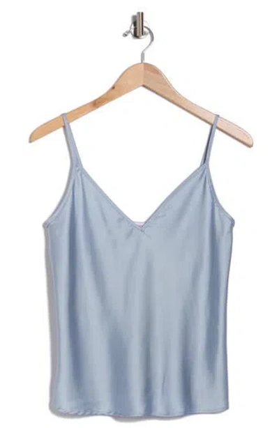 Renee C V-neck Satin Camisole In Blue