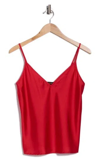 Renee C V-neck Satin Camisole In Red