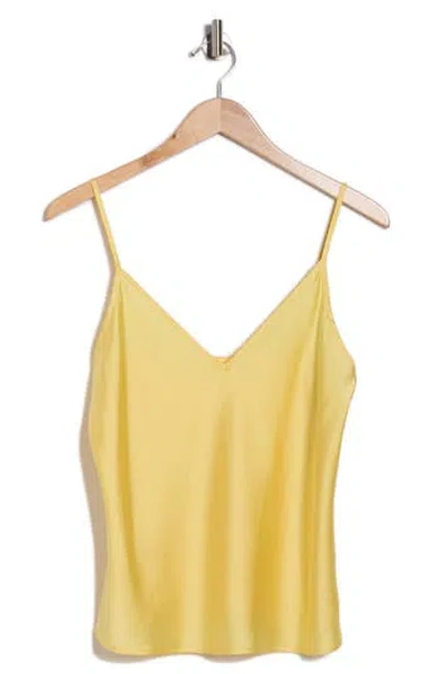 Renee C V-neck Satin Camisole In Yellow