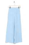 Renee C Wide Leg Linen Blend Pants In Blue