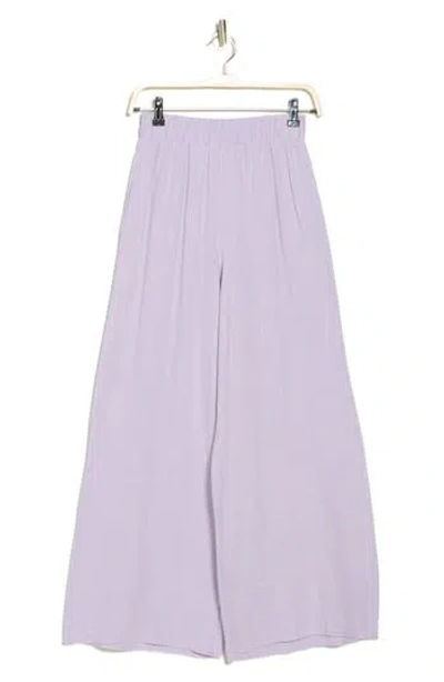Renee C Wide Leg Linen Blend Pants In Lavender