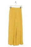 Renee C Wide Leg Linen Blend Pants In Gold