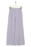 Renee C Wide Leg Linen Blend Pants In Silver