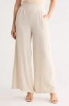 Renee C Wide Leg Pull-on Pants In Brown