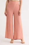 Renee C Wide Leg Pull-on Pants In Pink