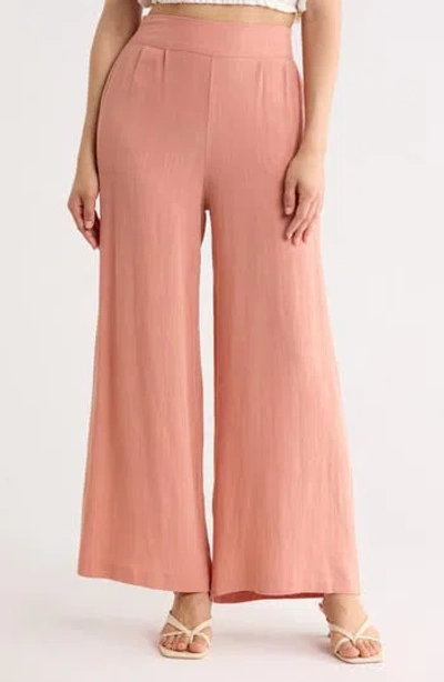 Renee C Wide Leg Pull-on Pants In Pink