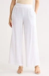 Renee C Wide Leg Pull-on Pants In White