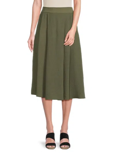 Renee C Women's A Line Skirt In Olive