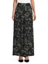 Renee C Women's Abstract Print Palazzo Pants In Black