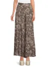 Renee C Women's Abstract Print Palazzo Pants In Mocha