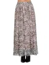 Renee C Women's Animal Print A-line Maxi Skirt In Charcoal