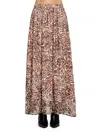 Renee C Women's Print Semi Sheer Maxi Skirt In Chocolate
