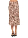 Renee C Women's Animal Print Satin Midi-skirt In Brown