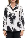 Renee C Women's Animal Print Satin Shirt
