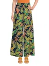 Renee C Women's Tropical Floral Wide Leg Pants In Navy