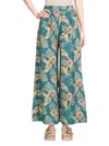 Renee C Women's Animal Print Wide Leg Pants In Neutral