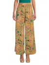 Renee C Women's Animal Print Wide Leg Pants In Rose