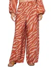 Renee C Women's Animal Print Wide Leg Pants In Rust