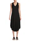 Renee C Women's Asymmetric Midi Tank Dress In Black