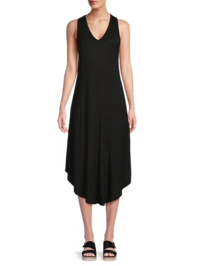 Renee C Women's Asymmetric Midi Tank Dress In Black