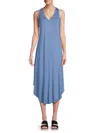 Renee C Women's Asymmetric Midi Tank Dress In Denim Blue