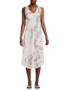 Renee C Women's Asymmetric Midi Tank Dress In Grey White