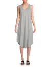 Renee C Women's Asymmetric Midi Tank Dress In Heather Grey