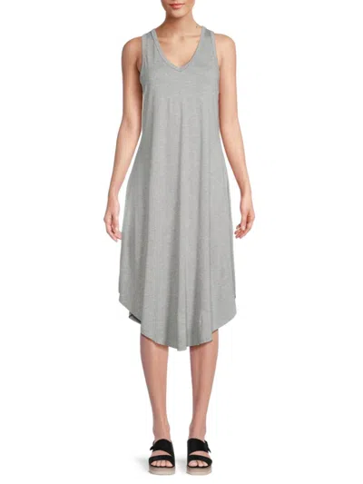 Renee C Women's Asymmetric Midi Tank Dress In Heather Grey