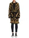 Renee C Women's Aztec Fringed Cardigan In Black