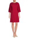 Renee C Women's Balloon Sleeve Knee Length Dress In Cherry