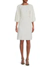 Renee C Women's Balloon Sleeve Knee Length Dress In Ivory
