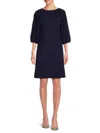 Renee C Women's Balloon Sleeve Knee Length Dress In Navy