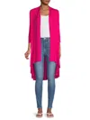 Renee C Women's Bamboo Open Front Cardigan In Fuchsia