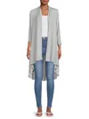 Renee C Women's Bamboo Open Front Cardigan In Grey