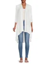Renee C Women's Bamboo Open Front Cardigan In Ivory