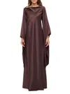 Renee C Women's Batwing Sleeve Satin Maxi Dress In Burgundy