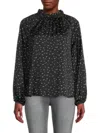 Renee C Women's Blouson Sleeve Satin Top