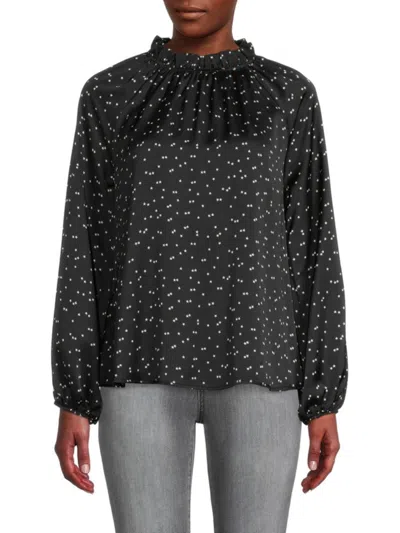 Renee C Women's Blouson Sleeve Satin Top
