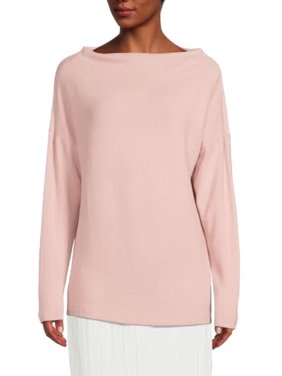 Renee C Women's Brushed Knit Dropped Shoulder Top In Blush