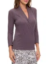 Renee C Women's Brushed Knit Surplice Top In Purple