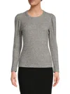 Renee C Women's Brushed Ribbed Knit Top In Heather Grey