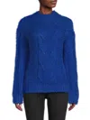 Renee C Women's Cableknit Mockneck Sweater In Blue