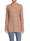 Renee C Women's Cableknit Mockneck Sweater In Camel