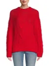 Renee C Women's Cableknit Mockneck Sweater In Red