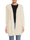 Renee C Women's Cableknit Open Front Cardigan In Neutral