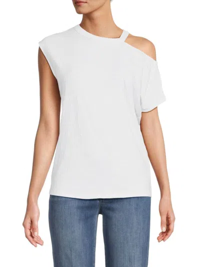 Renee C Women's Cold Shoulder Tee In White